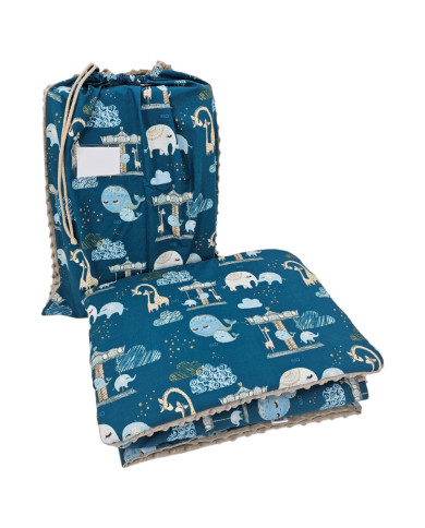 Posteljina za predškolce s bež cvijećem 100 x 135 cm s vrećicom za posteljinu LUNA PARK