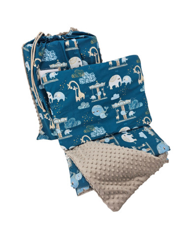 Posteljina za predškolce s bež cvijećem 100 x 135 cm s vrećicom za posteljinu LUNA PARK