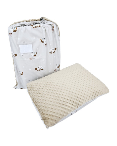 Posteljina za predškolce s bež cvijećem 100 x 135 cm s vrećicom za posteljinu BEES