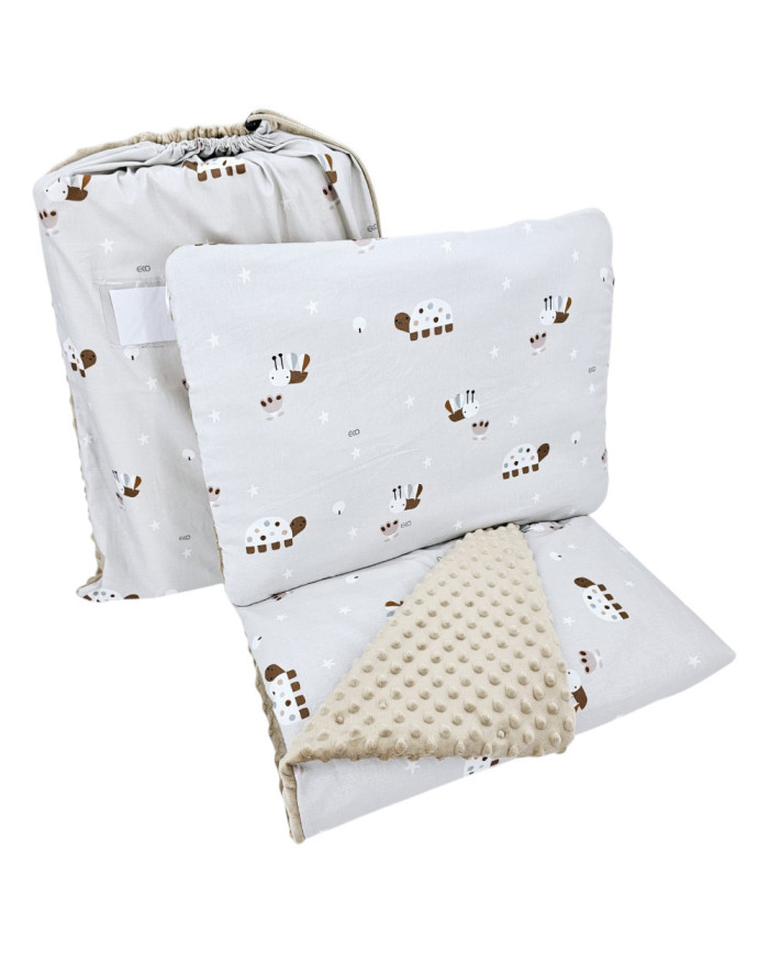 Posteljina za predškolce s bež cvijećem 100 x 135 cm s vrećicom za posteljinu BEES Posteljina za predškolce s bež cvijećem 100 x 135 cm s vrećicom za posteljinu BEES