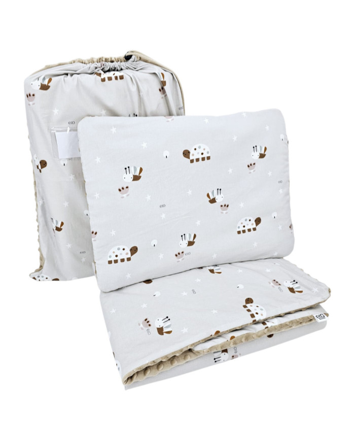 Posteljina za predškolce s bež cvijećem 100 x 135 cm s vrećicom za posteljinu BEES Posteljina za predškolce s bež cvijećem 100 x 135 cm s vrećicom za posteljinu BEES