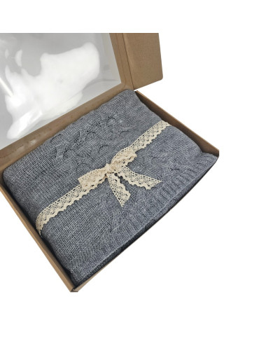 Knitted Wool blanket 150x200 cm - AREZZO POPIEL