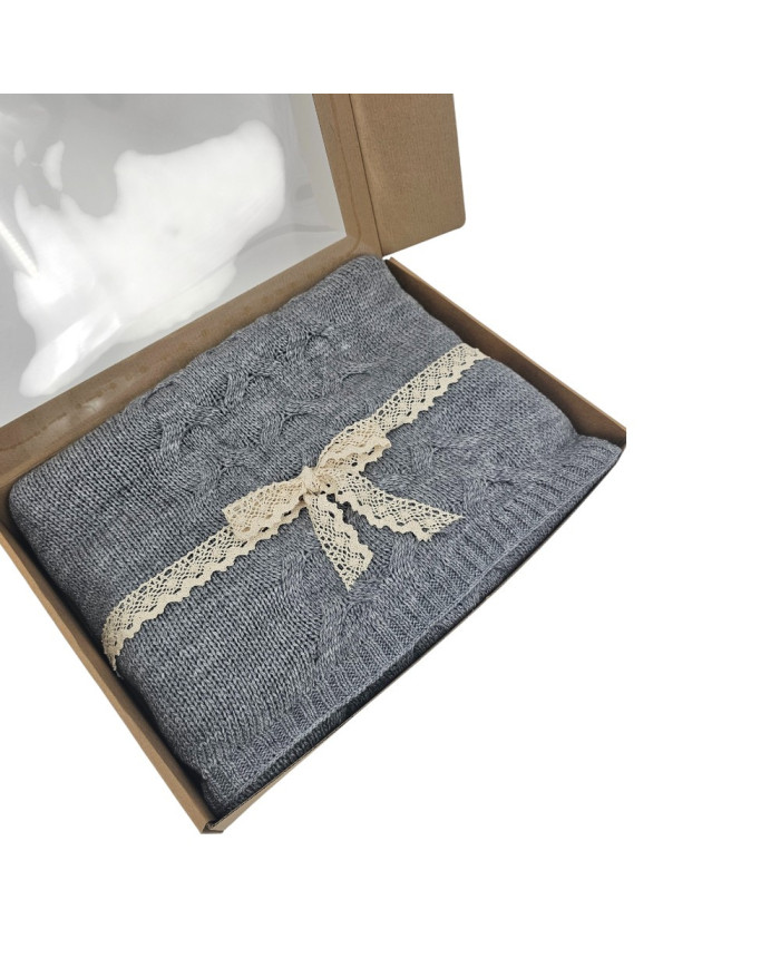 Knitted Wool blanket 150x200 cm - AREZZO POPIEL