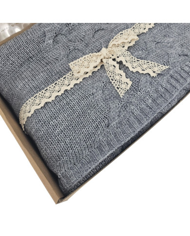 Knitted Wool blanket 150x200 cm - AREZZO POPIEL