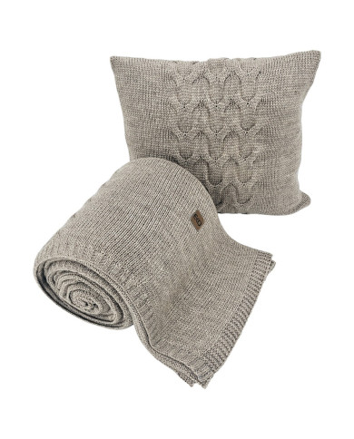 Knitted Wool blanket 150x200 cm - AREZZO TAUPE