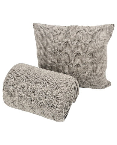 Tricoté  La couverture en laine 150x200 cm - AREZZO TAUPE Tricoté  La couverture en laine 150x200 cm - AREZZO TAUPE