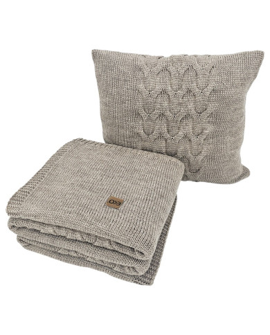Knitted Wool blanket 150x200 cm - AREZZO TAUPE