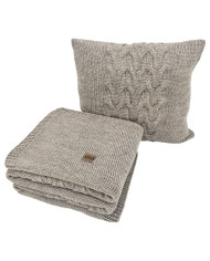 Knitted Wool blanket 150x200 cm - AREZZO TAUPE