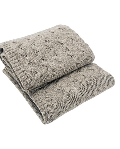 Tricoté  La couverture en laine 150x200 cm - AREZZO TAUPE Tricoté  La couverture en laine 150x200 cm - AREZZO TAUPE