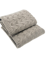 Pleteno Vunena deka 150x200 cm – AREZZO TAUPE