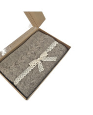 Knitted Wool blanket 150x200 cm - AREZZO TAUPE