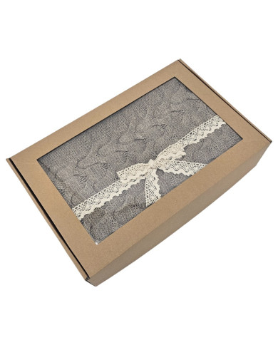 Pleteno Vunena deka 150x200 cm – AREZZO TAUPE Pleteno Vunena deka 150x200 cm – AREZZO TAUPE