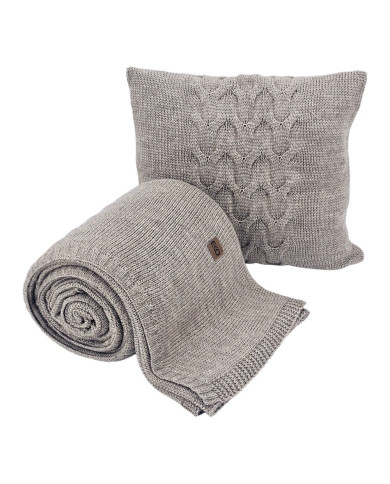 Knitted Wool blanket 150x200 cm - AREZZO TAUPE