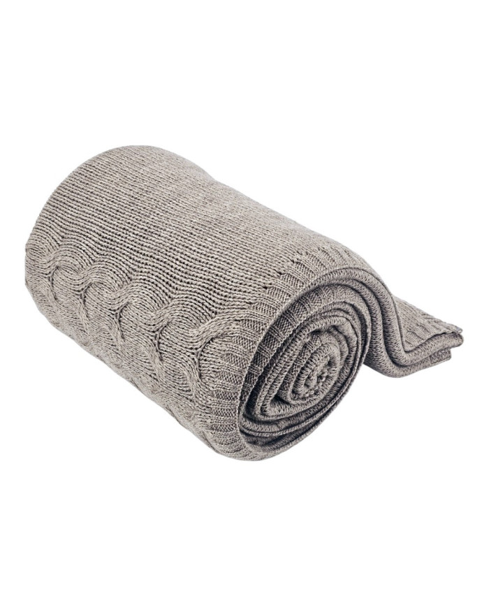 Knitted Wool blanket 150x200 cm - AREZZO TAUPE