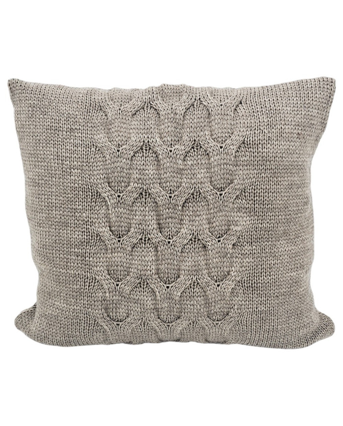Gestrickt Wollkissenbezug 45x45 cm - AREZZO TAUPE