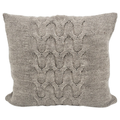 Knitted Wool cushion cover 45x45 cm - AREZZO TAUPE