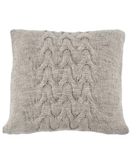 Gestrickt Wollkissenbezug 45x45 cm - AREZZO TAUPE