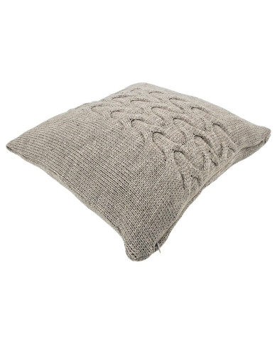 Poszewka dzianinowa na poduszkę z wełną 45x45 cm – AREZZO TAUPE Poszewka dzianinowa na poduszkę z wełną 45x45 cm – AREZZO TAUPE