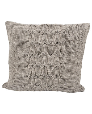 Tricoté  Housse de coussin en laine 45x45 cm - AREZZO TAUPE Tricoté  Housse de coussin en laine 45x45 cm - AREZZO TAUPE