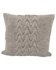 Gestrickt Wollkissenbezug 45x45 cm - AREZZO TAUPE