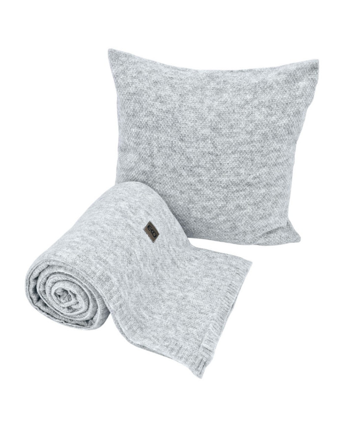 Koc dzianinowy 150x200 cm – MILANO PERŁOWY