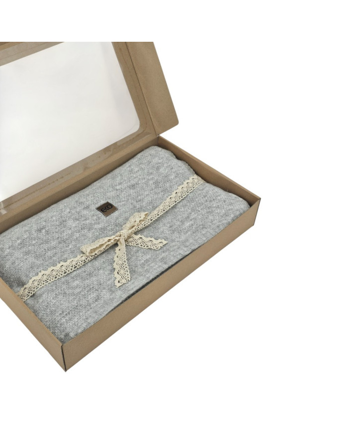 Knitted blanket 150x200 cm - MILANO PERŁOWY