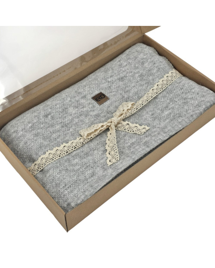 Koc dzianinowy 150x200 cm – MILANO PERŁOWY