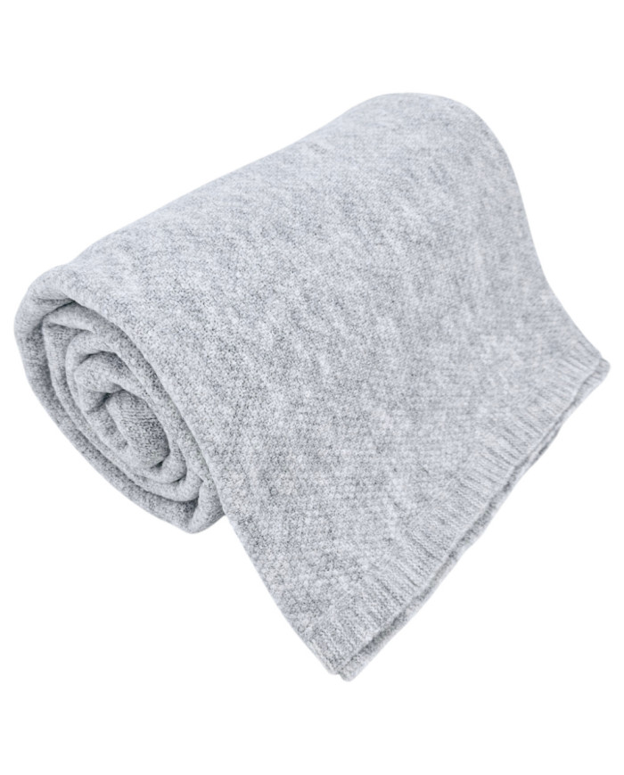 Koc dzianinowy 150x200 cm – MILANO PERŁOWY