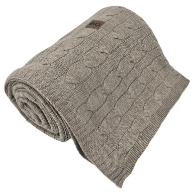 Couverture tricotée 150 x 200 cm - VERONA TAUPE Couverture tricotée 150 x 200 cm - VERONA TAUPE