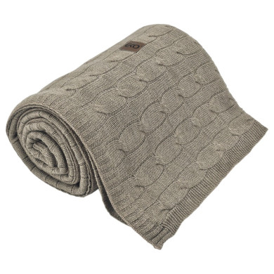 Couverture tricotée 150 x 200 cm - VERONA TAUPE Couverture tricotée 150 x 200 cm - VERONA TAUPE