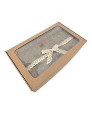 Koc dzianinowy 150x200 cm – VERONA TAUPE