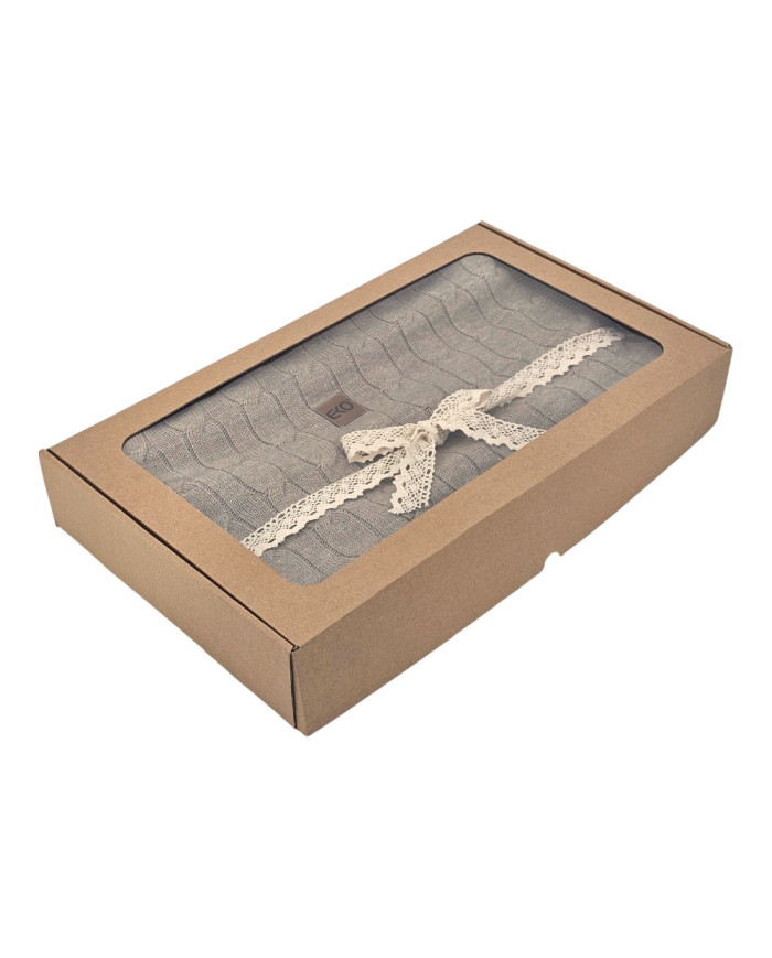 Koc dzianinowy 150x200 cm – VERONA TAUPE