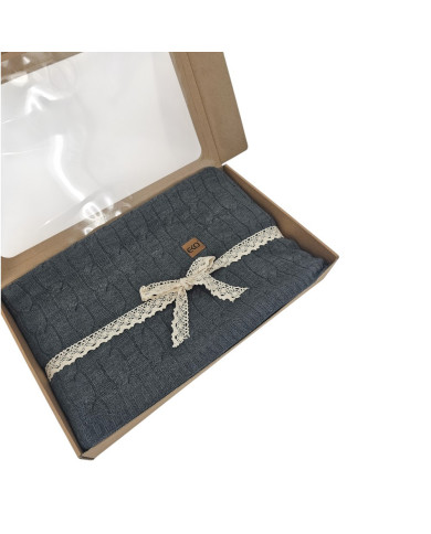 Knitted blanket 150x200cm - VERONA ANTRACYT