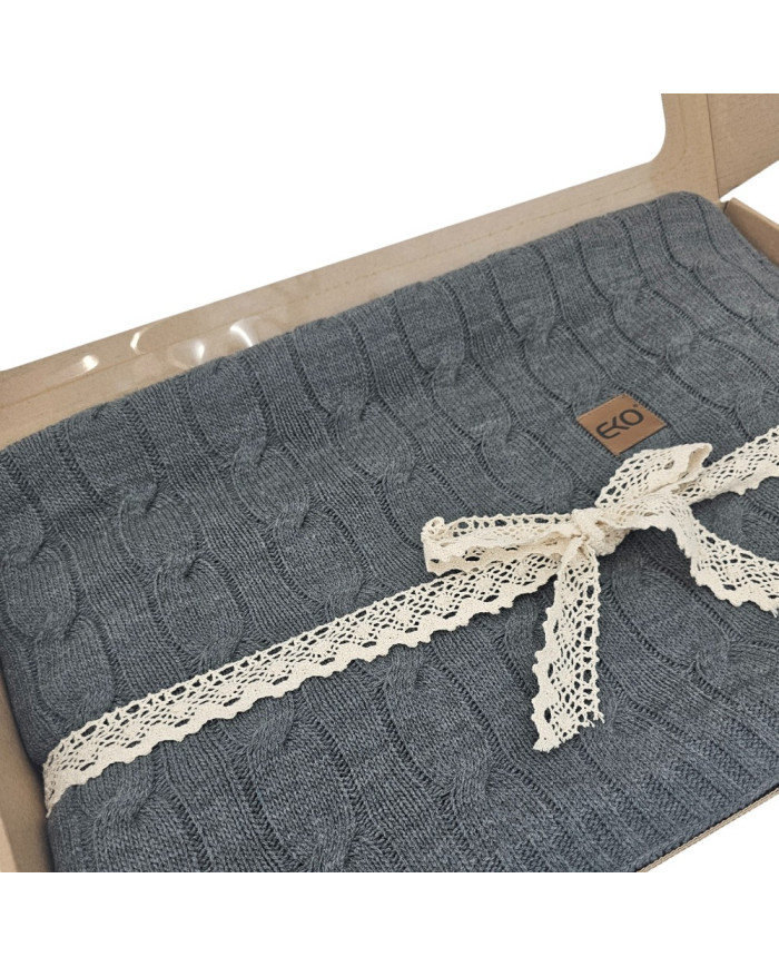 Strickdecke 150x200cm - VERONA ANTRACYT