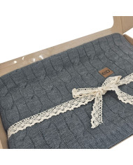 Knitted blanket 150x200cm - VERONA ANTRACYT