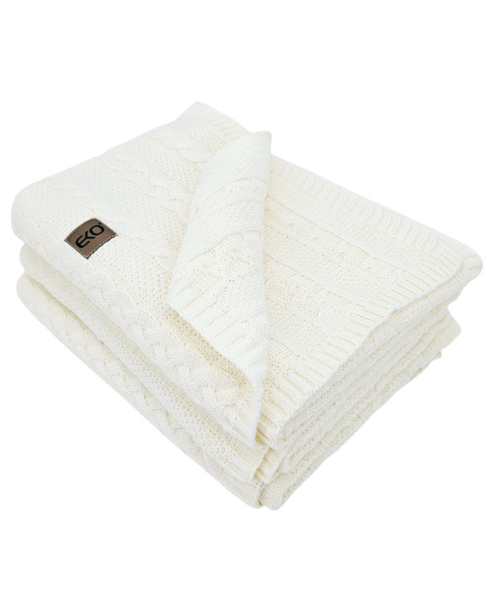 VENEZIA ECRU Knitted Cotton Blanket 150x200cm