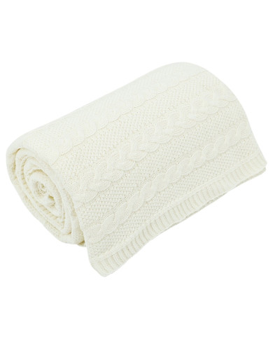 VENEZIA ECRU Knitted Cotton Blanket 150x200cm