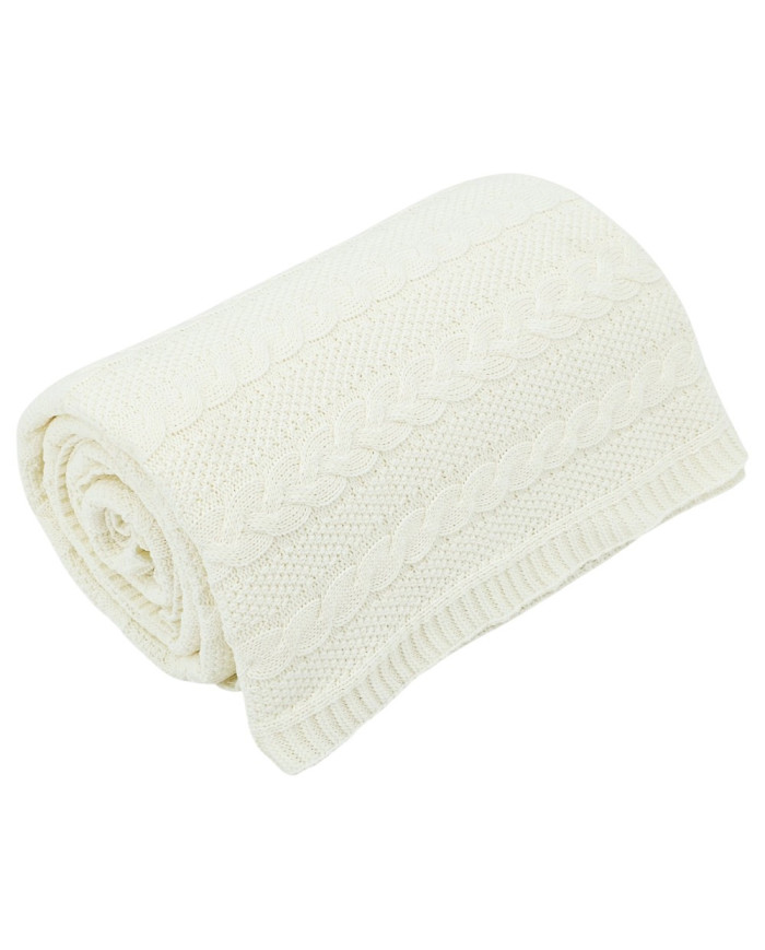 VENEZIA ECRU Knitted Cotton Blanket 150x200cm