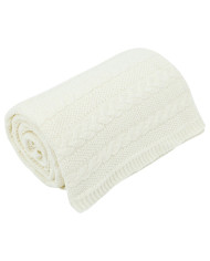 VENEZIA ECRU Knitted Cotton Blanket 150x200cm