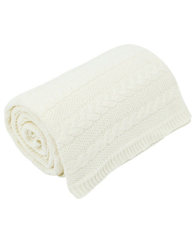 VENEZIA ECRU Knitted Cotton Blanket 150x200cm