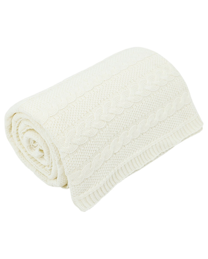 VENEZIA ECRU Knitted Cotton Blanket 150x200cm