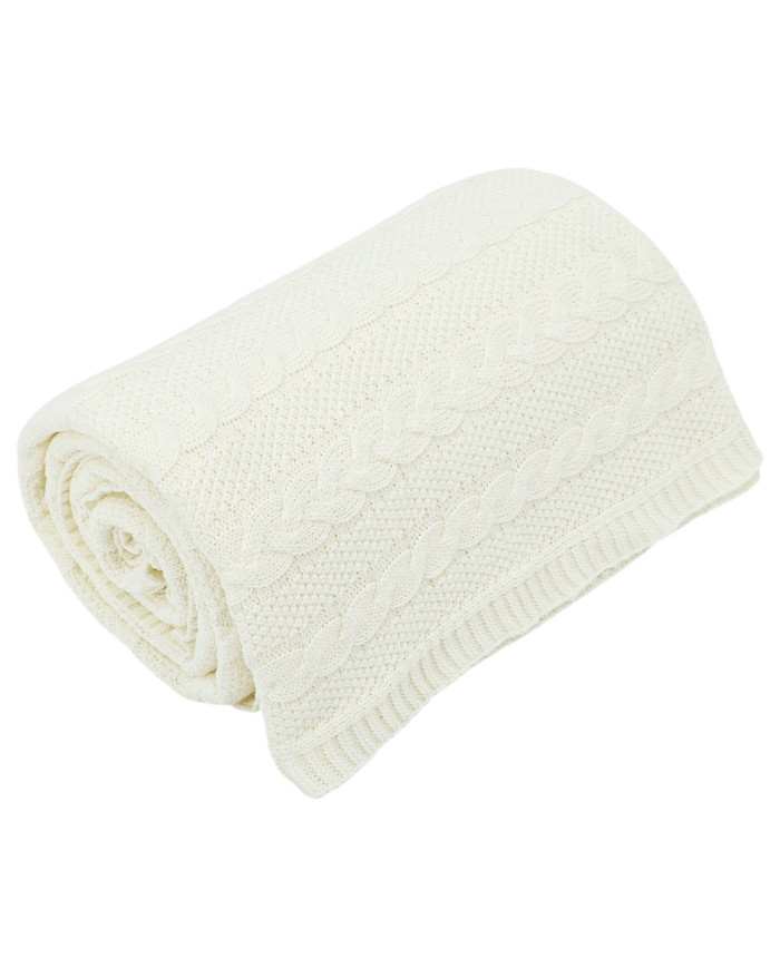 VENEZIA ECRU Knitted Cotton Blanket 150x200cm