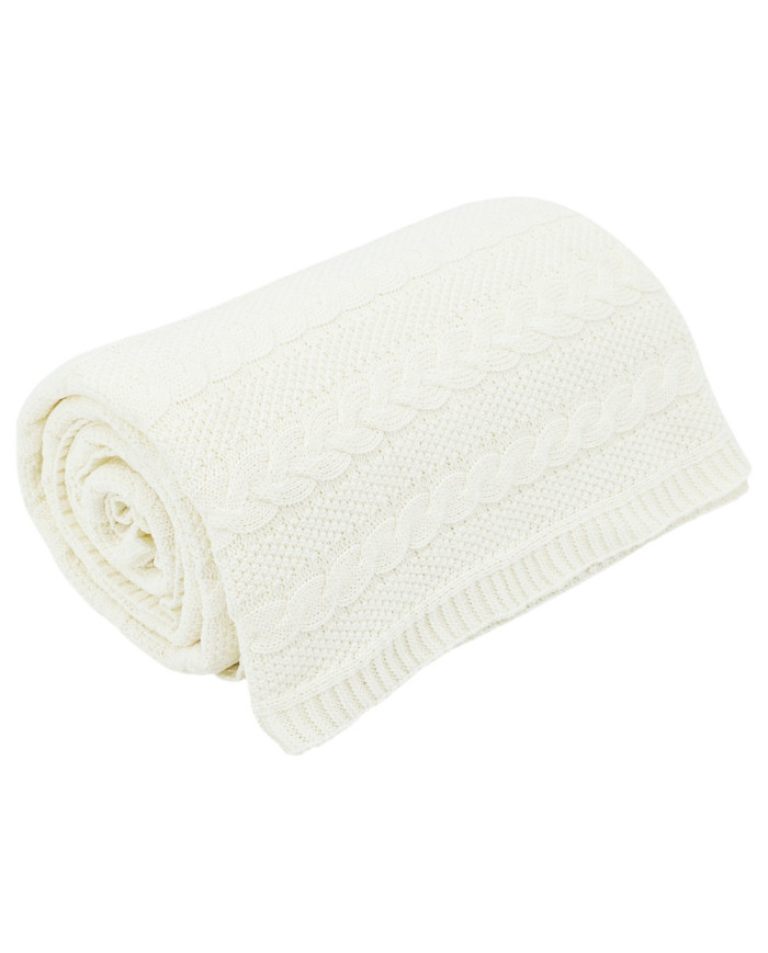 VENEZIA ECRU Knitted Cotton Blanket 150x200cm
