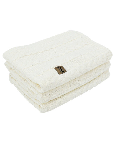VENEZIA ECRU Knitted Cotton Blanket 150x200cm