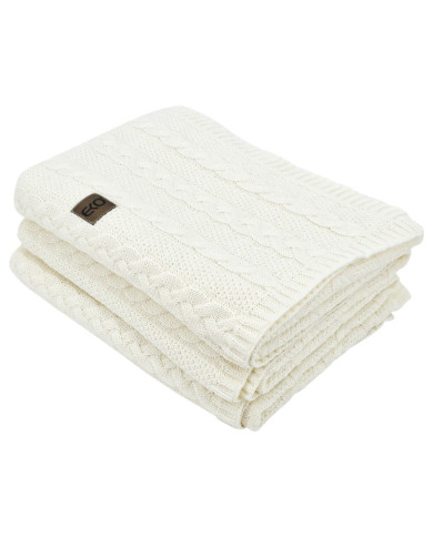 VENEZIA ECRU Knitted Cotton Blanket 150x200cm