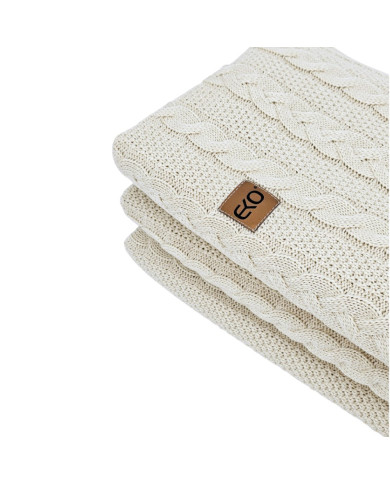 VENEZIA LATTE Knitted Cotton Blanket 150x200cm