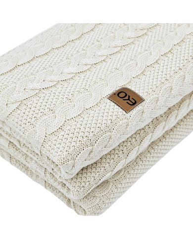VENEZIA LATTE Knitted Cotton Blanket 150x200cm