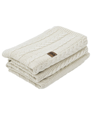 VENEZIA LATTE Knitted Cotton Blanket 150x200cm