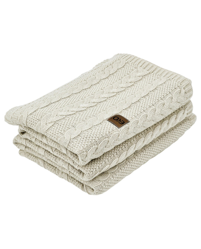 VENEZIA LATTE Knitted Cotton Blanket 150x200cm