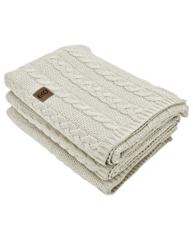 VENEZIA LATTE Knitted Cotton Blanket 150x200cm